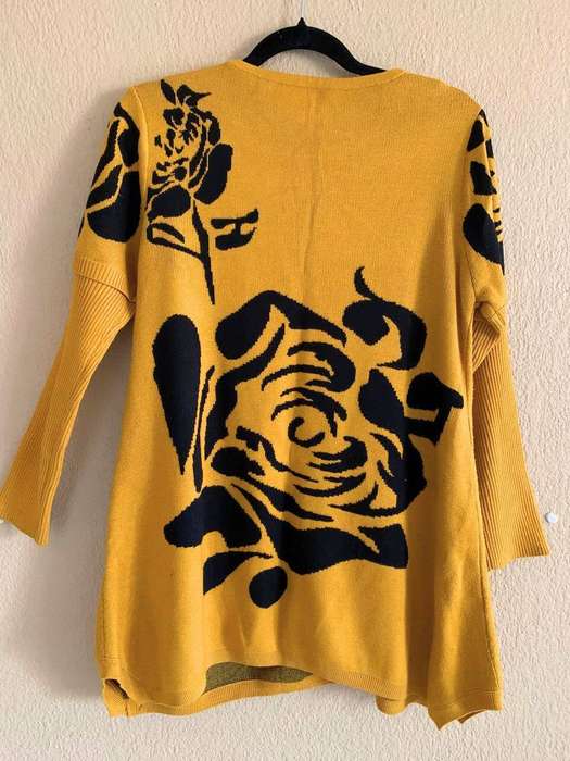 Mustard Bloom Longline Sequin Top XL