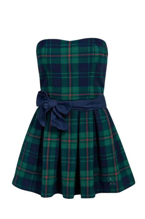 Abercrombie & Fitch Boutique Scottish Plaid Bandeau Dress Size 8