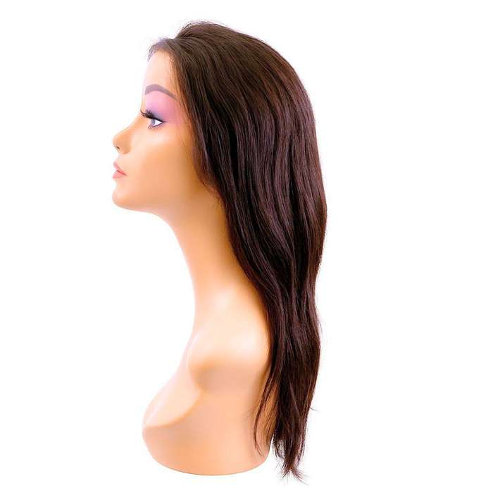 Premium Double Drawn Human Hair Wig - Black Straight 18" 13x4 Lace Front