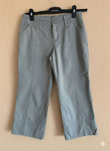 100% cotton cropped wide-leg casual pants