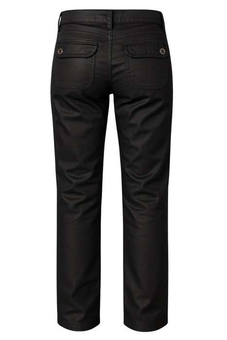 Shiny Polyester Straight-Leg Jeans | Ideal for Petite Sizes
