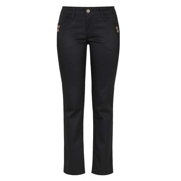 Shiny Polyester Straight-Leg Jeans | Ideal for Petite Sizes