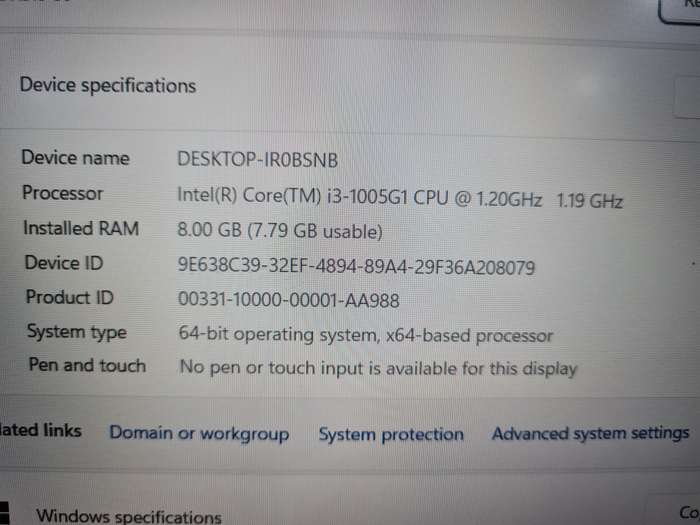 Acer Notebook - i3 10th gen - 8gb - 256gb ssd