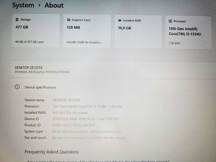 2024 Asus Vivobook - i5 13th gen - 16gb - 512gb