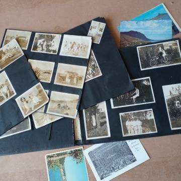 Vintage Photo Album With More Than 40 Photo's And Postcasrds - See Photo's