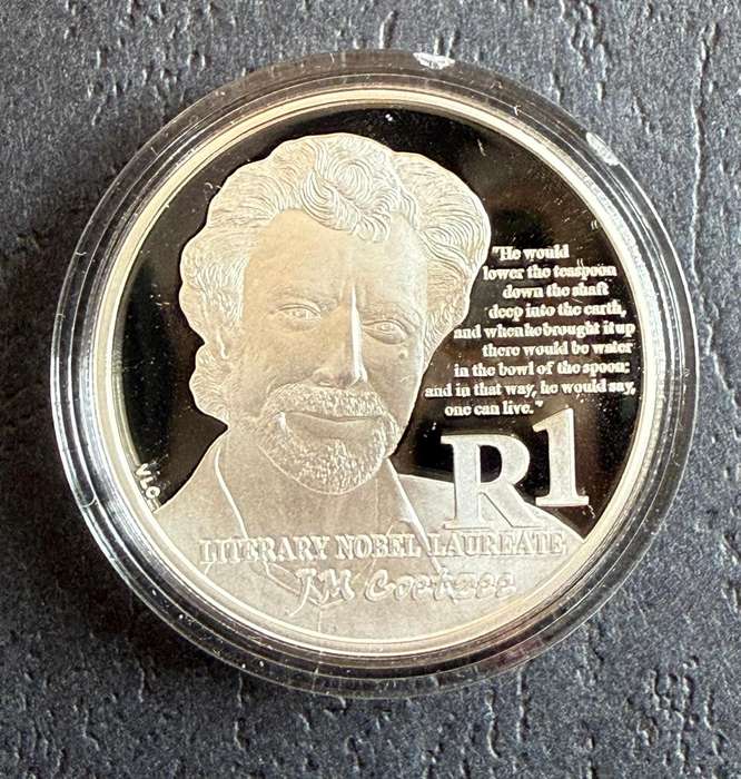2011 JM Coetzee - Nobel Laureate - Silver R1 Proof - in original SAM box - includes COA