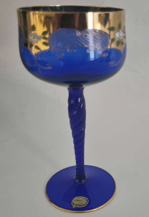 Bohemian glass set . 6 wine glasses and 6 sherry glasses