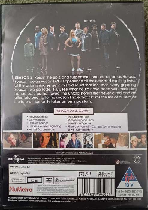 Heroes Season 2 Dvd