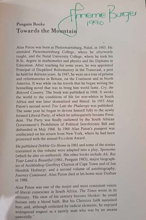 Alan Paton - Towards the Mountain