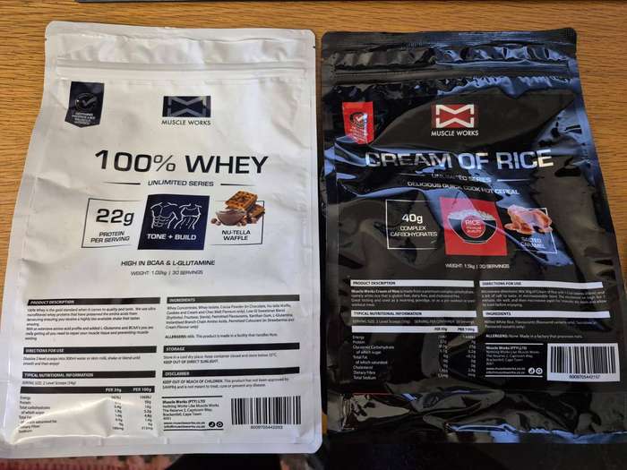 Body Builder Bundle: 1kg Whey Protein + 1.5Kg Cream of rice
