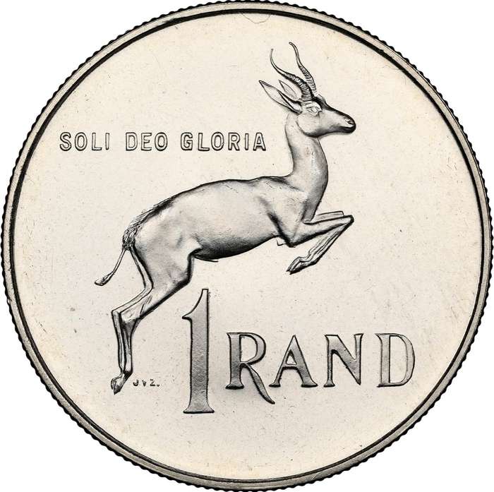 S. Africa: 1965 Afrikaans Silver R1 NGC Certified PF66