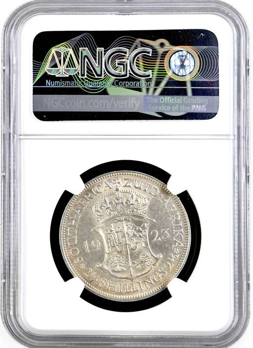 S. Africa: 1923 KGV 2.5 Shillings (Halfcrown) NGC Certified AU58