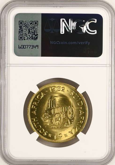 S. Africa: 1962 1C NGC Certified MS67 (Top Pop)