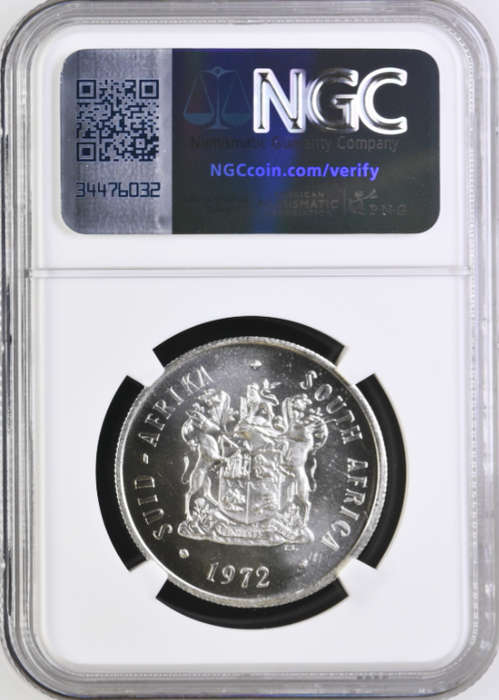 S. Africa: 1972 Silver R1 NGC Certified MS65