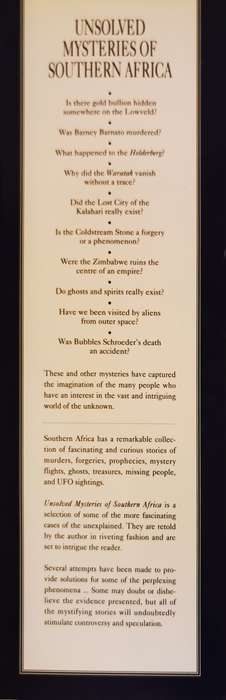 Unsolved Mysteries of Southern Africa by Rob Marsh
