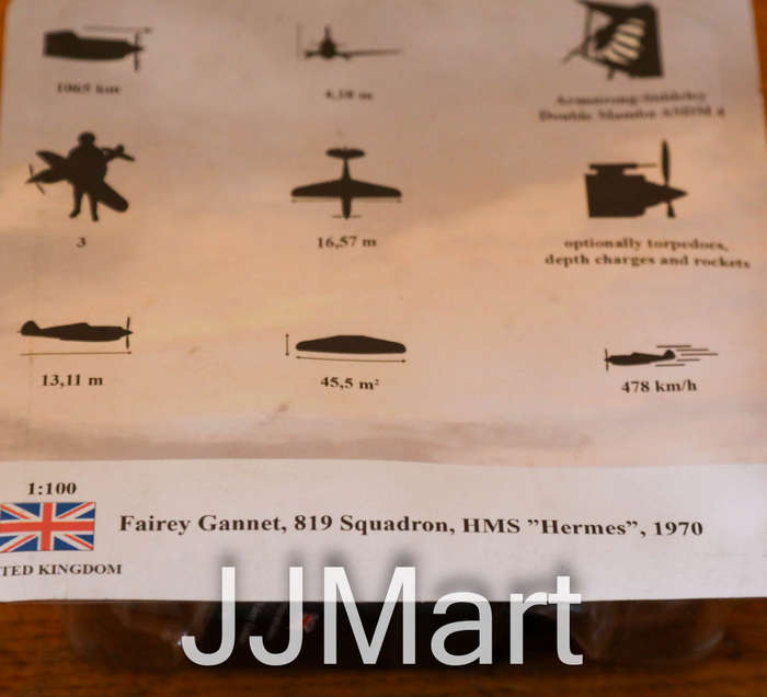 Amercom Aircraft of the World: Fairey Gannet Diecast Model RNFAA No.849 NAS, HMS Hermes