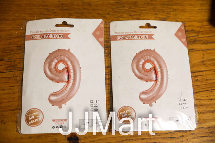 Foil balloon Rose Gold No 9 x 2