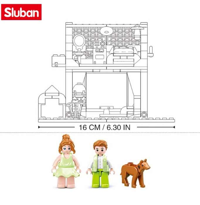 Sluban Building Block Toys Girls Dream Creator B0821 Sweetie House 244PCS (Box damaged))
