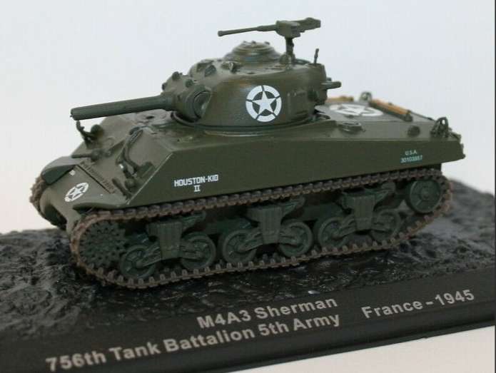 DeAgostini Combat Tanks - Tank M4A3 Sherman 756th Tank Battalion 1945 (France) - 1990-1999