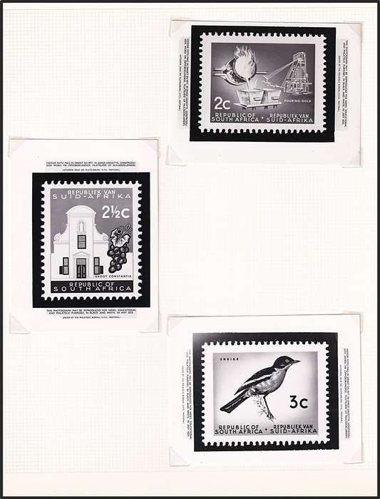 1961 RSA 1st Definitive Complete Set of Philatelic Buro Media Releases/Proofs