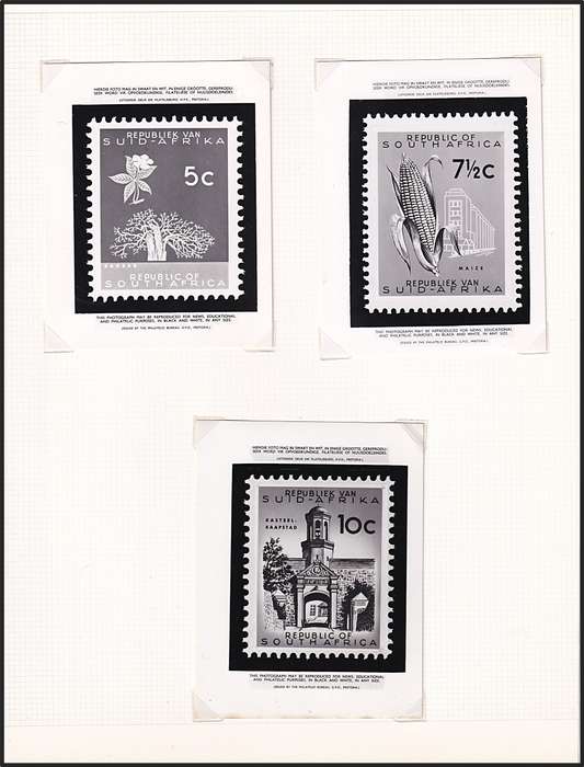 1961 RSA 1st Definitive Complete Set of Philatelic Buro Media Releases/Proofs
