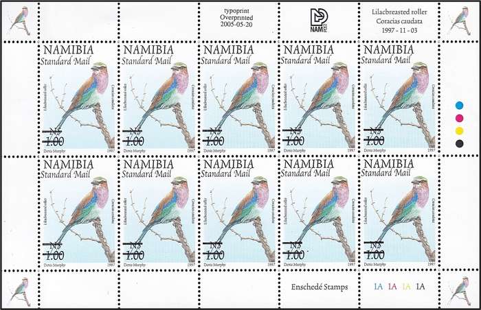 2005 Namibia Surcharged Standard Mail on N$1 Full UMM(**) Sheetlet, CC.492 @ R1,000+