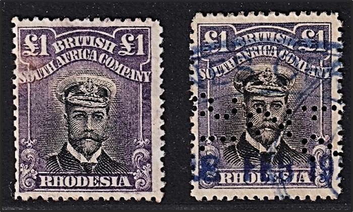 1913/22 BSAC £1 Admirals  CC.242/3 Mint(No Gum) & Fiscal Use @ Normal CV  R24,000