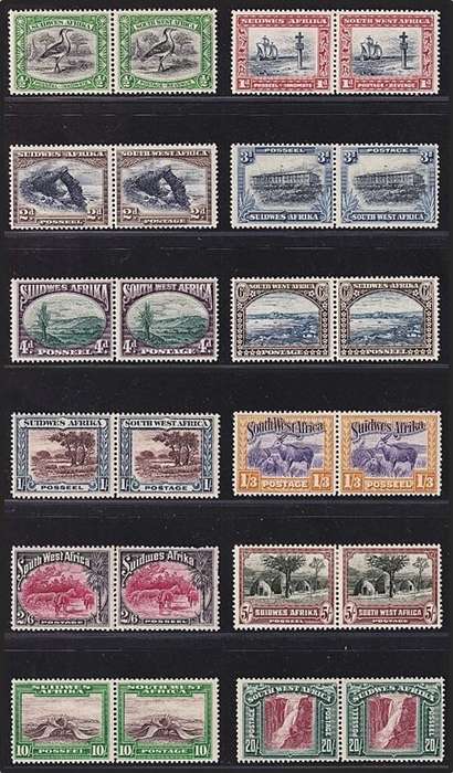 1931 SWA 1st Pictorial Set of 12  MM(*) Pairs  @ CV  R6,530