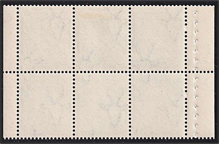 1950 Union ½d MM/UMM Booklet Pane Variety - White Curved Scratch