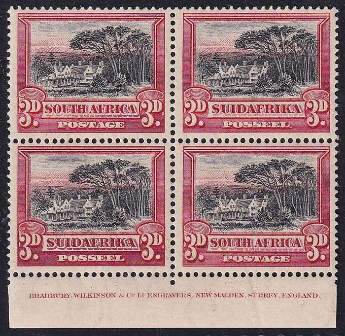 1927 Union 3d London Imprint Block of 4, CC.34 UMM(**)  @ CV  R3,000