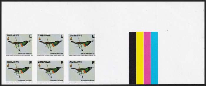 2005 Zimbabwe UMM(**) Sun Bird E-Value Marginal Imperf Block of 6