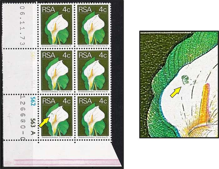 1974 RSA 4c UMM(**) Control Block with Prominent GREEN BLOB on Lily