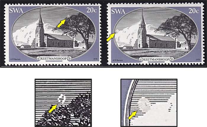 1978 SWA 20c CC.331 UMM(**) Flaws - Sun above Tree & Extra Cloud