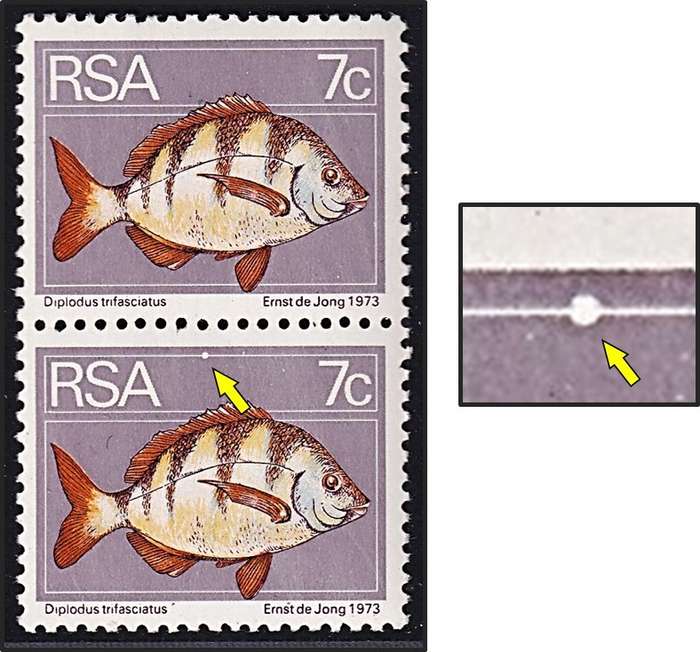 1974 RSA 7c UMM(**) Pair - White Mark in Outer Frame Line
