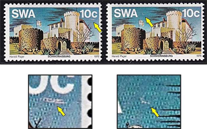1976 SWA 10c CC.296 UMM(**) Flaws - Lines under 10c & "c" after SWA