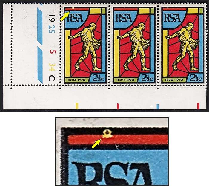 1970 RSA Bible Society UMM(**) Variety - Circle in Top Frame Line