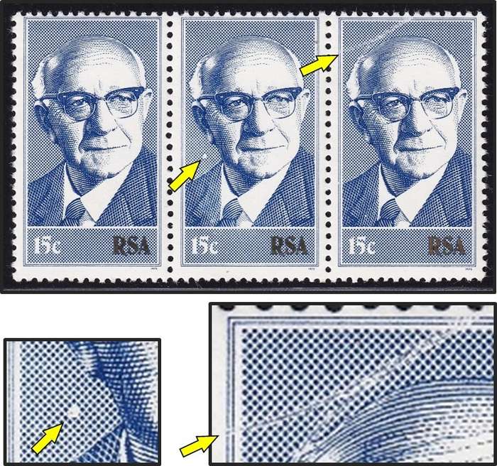 1975 RSA 15c MM/UMM with White Blob Left of Ear & White Streak Top of Head - RARE