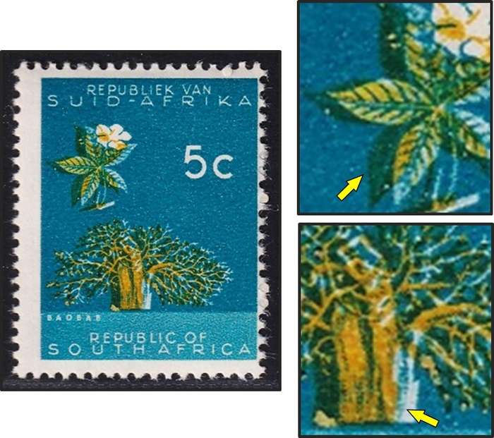 1964 RSA 5c UMM(**) with a Large Colour Shift/Double Leaves