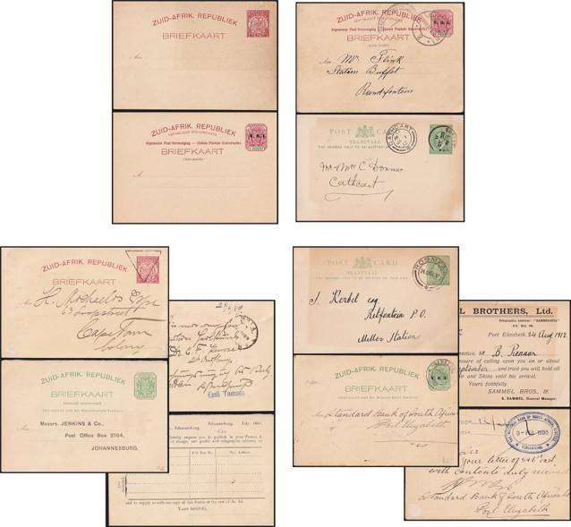 8 x Transvaal/ZAR/VRI Post Cards, Used/Unused - Good Postmarking & Handstamps!