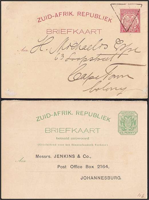 8 x Transvaal/ZAR/VRI Post Cards, Used/Unused - Good Postmarking & Handstamps!
