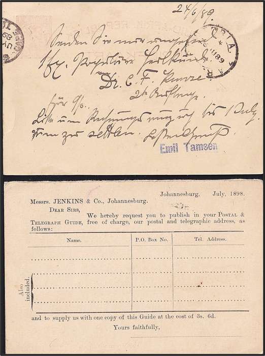 8 x Transvaal/ZAR/VRI Post Cards, Used/Unused - Good Postmarking & Handstamps!