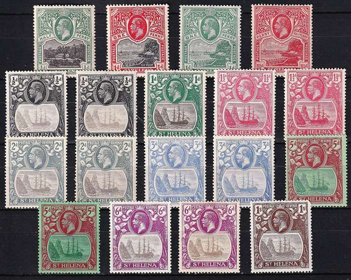 1912/1922 St Helena KGV MM(*) Selection to 1/-  @ CV  R1,750+