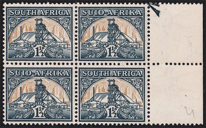 1941 Union 1½d UMM(**) CC.86c - "Waffle Plate" Positional Piece