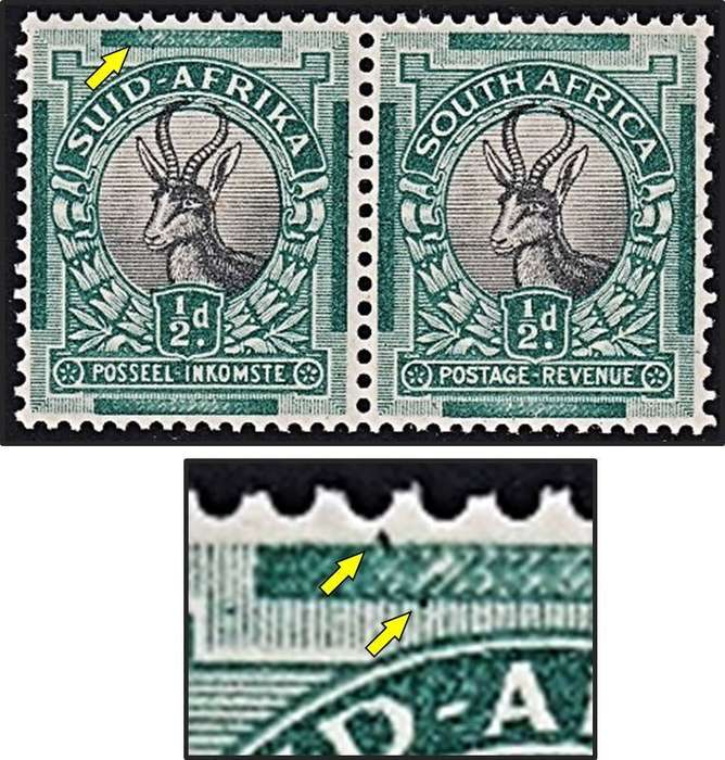 1936 Union ½d UMM(**) Inv Wmk, Variety - Marks in Top Bar