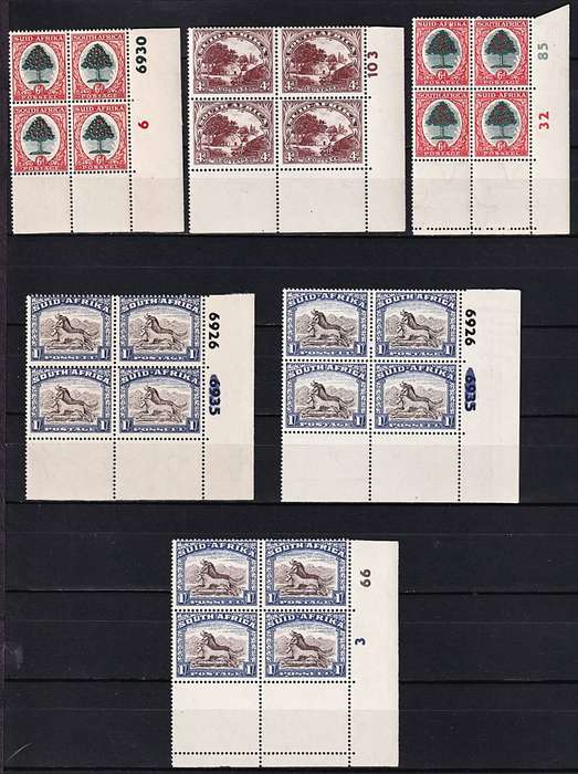 1947/54 Union Pictorial UMM(**) Set in Control Blocks - Most Issues/Var  @ Huge CV  R21,385+