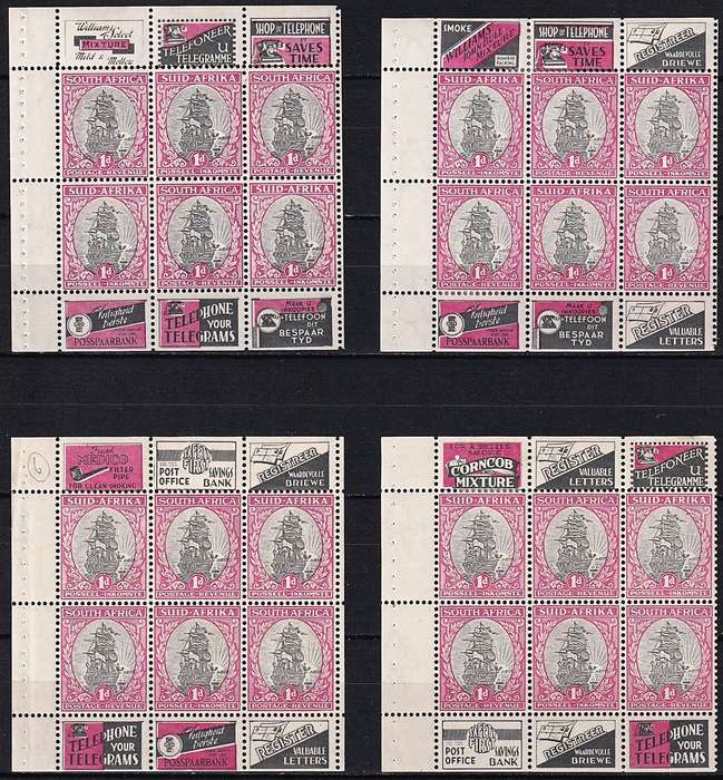 1935 Union High Value Booklet No.10 Panes, All with different Adverts - Scarce Lot!