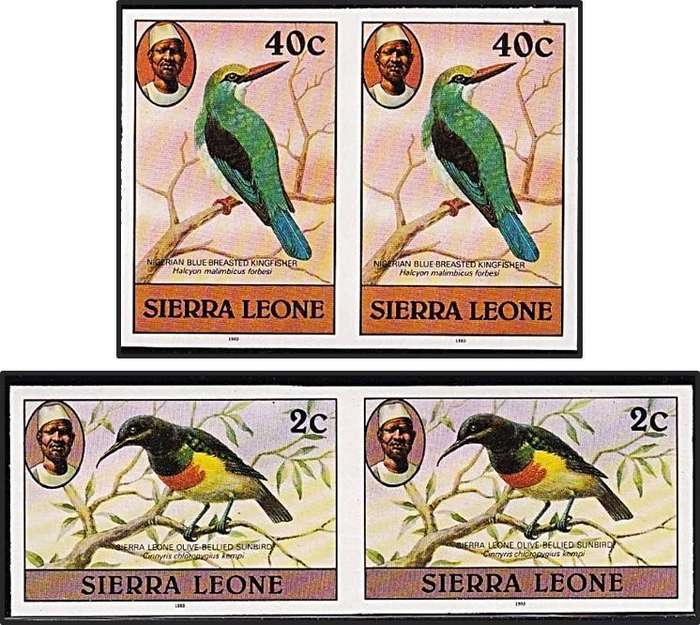 Sierra Leone UMM(**) Imperf 2c & 40c Pairs - Great Thematic!