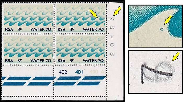 1970 RSA Water UMM(**) Control - Blue Circle in Wave & Corrected Sheet Number - Scarce!