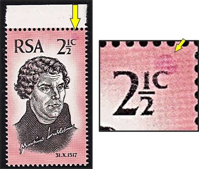 1967 RSA Reformation UMM(**) Variety - Large Pink Blob above "c"