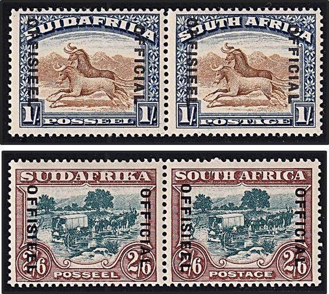 1932/3 Union 1/- & 2/6 Official MM(*) Set of 2, CC.21/22  @ CV  R1,900